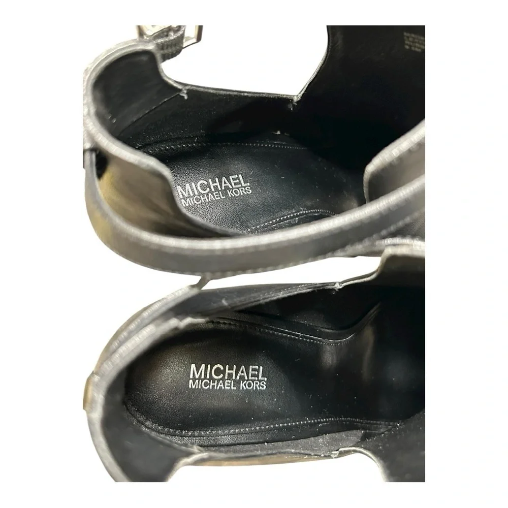 Elegant Black Women’s Leather Peep-Toe Ankle Boots size 9.5